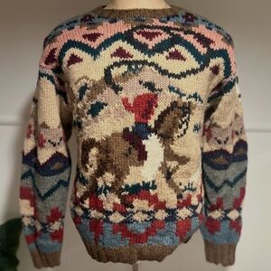 RARE VINTAGE POLO RALPH LAUREN COWBOY RODEO HANDMADE WOOL SWEATER (KANYE)